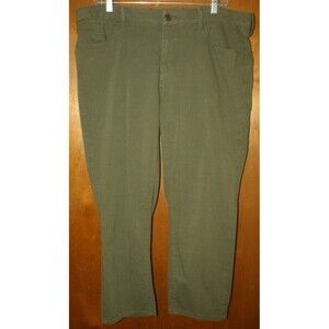 Eddie Bauer Capris Women Sz 16 Slightly Curvy Skinny Ankle Stretch Army Green